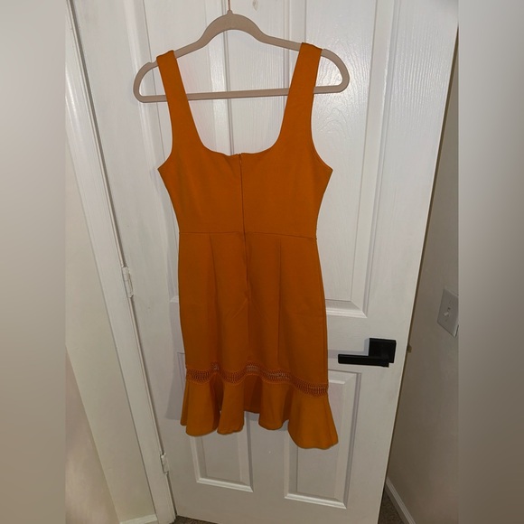 Lulu's Orange Mini Dress with Ruffle Hem - Picture 5 of 6